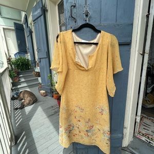 Yellow vintage mini dress size 4